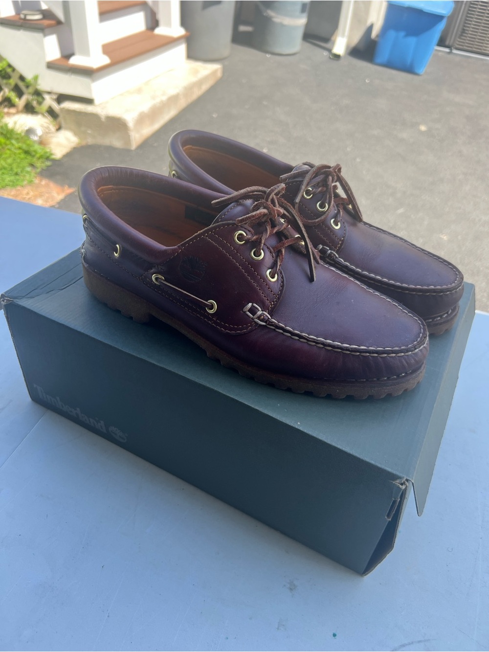 Timberland Men’s Dark Burgundy Leather Boat Shoes